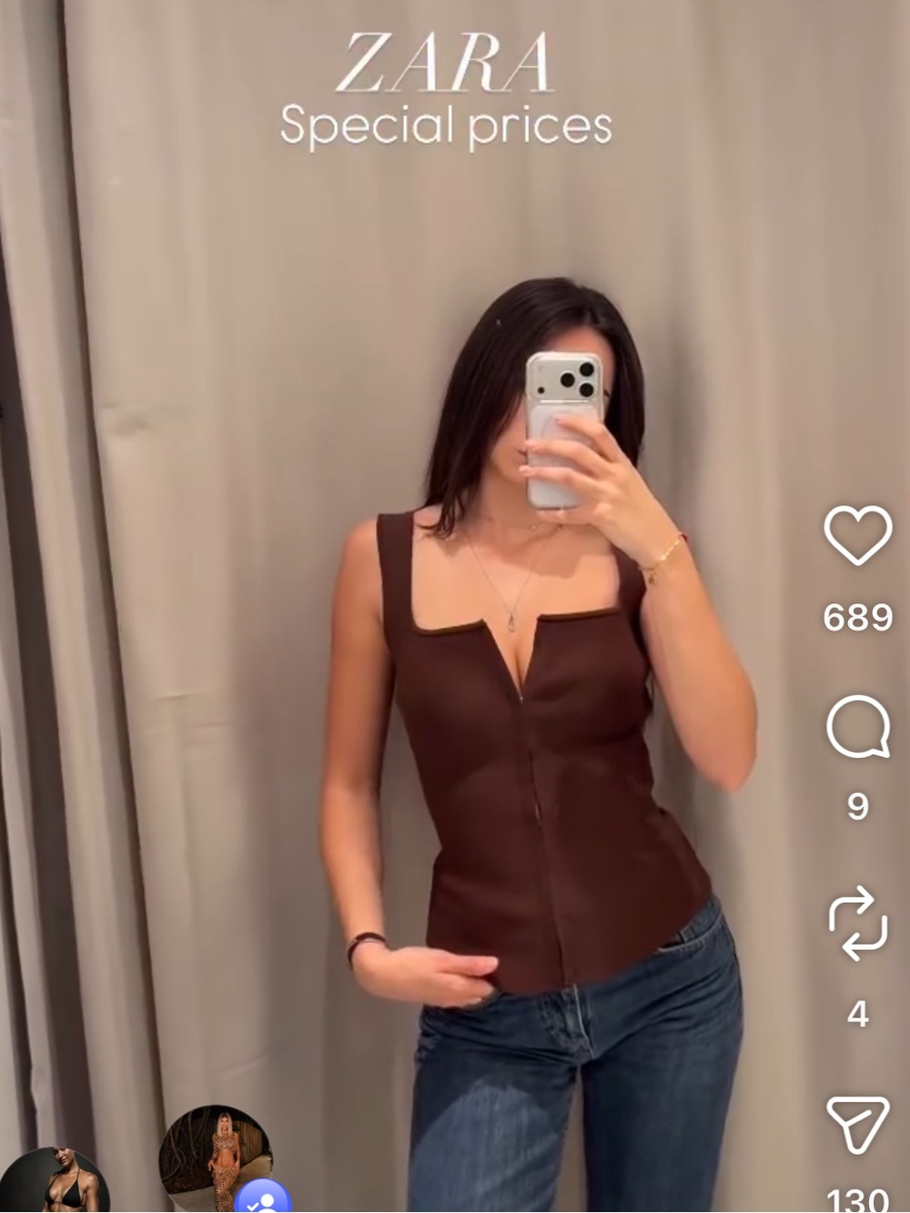 Women's Square Neck Brown bandages Top